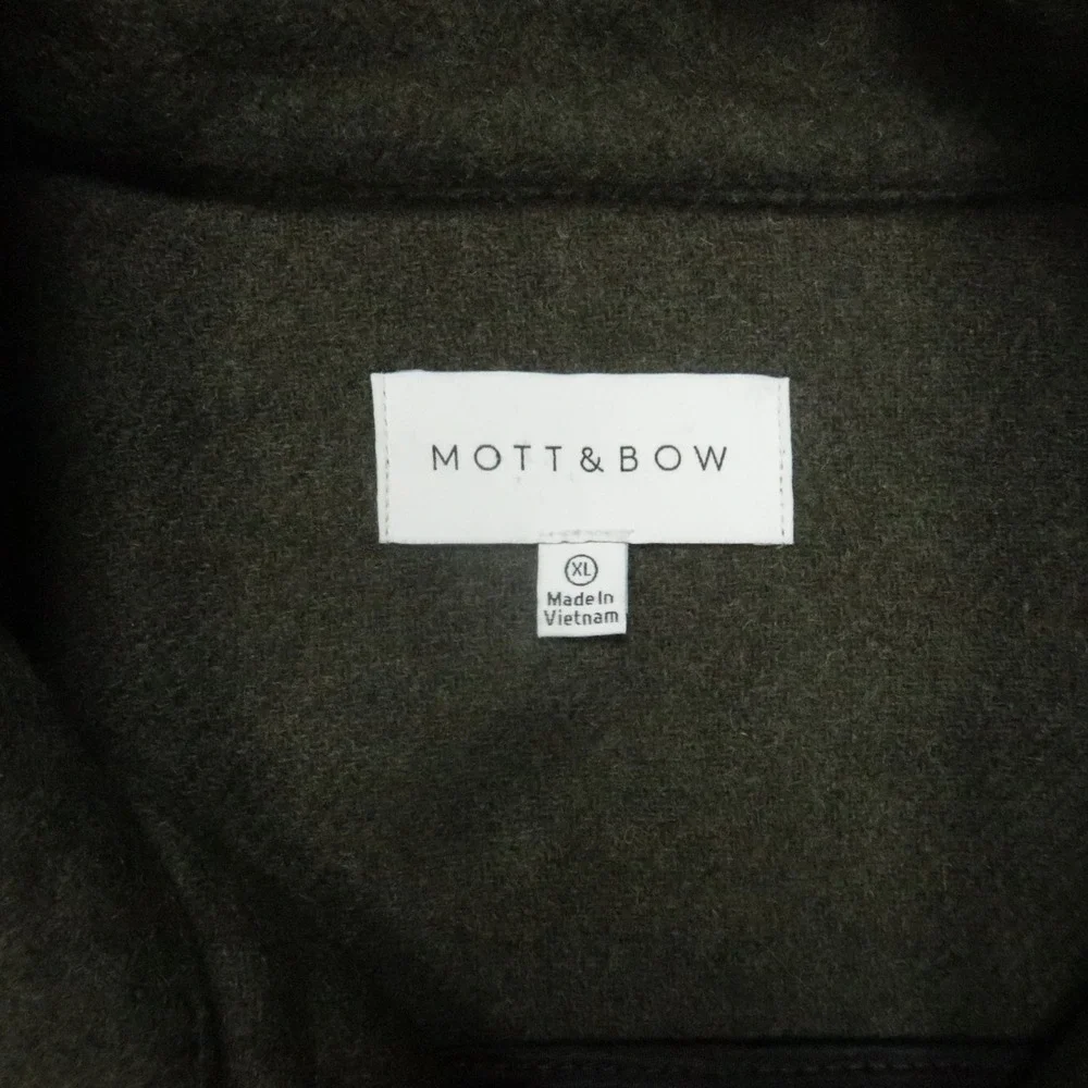 Mott & Bow‎ Jacket Mens Extra Large Green Oversized Wool Shirt Jac Button